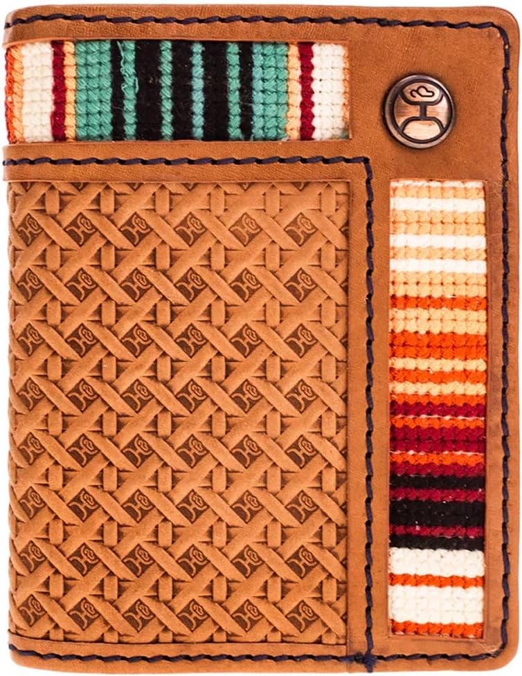 HOOey Tarlo Basket Weave - Men's Bifold Money Clip Wallet