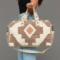 Cream, Brown & Rust Western Duffel