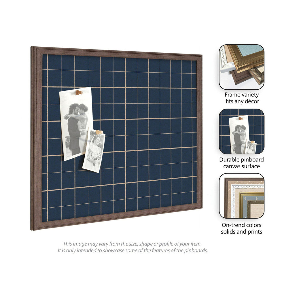 Framed Fabric Pinboard | Navy Blue Plaid - Multiple Sizes!