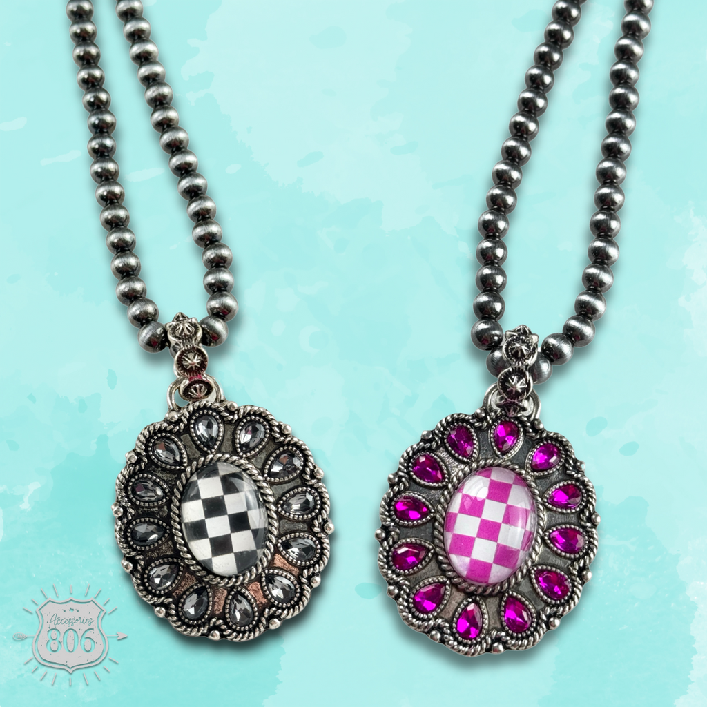 The Sylvie Western Oval Rhinestone Necklace - Two Colors!