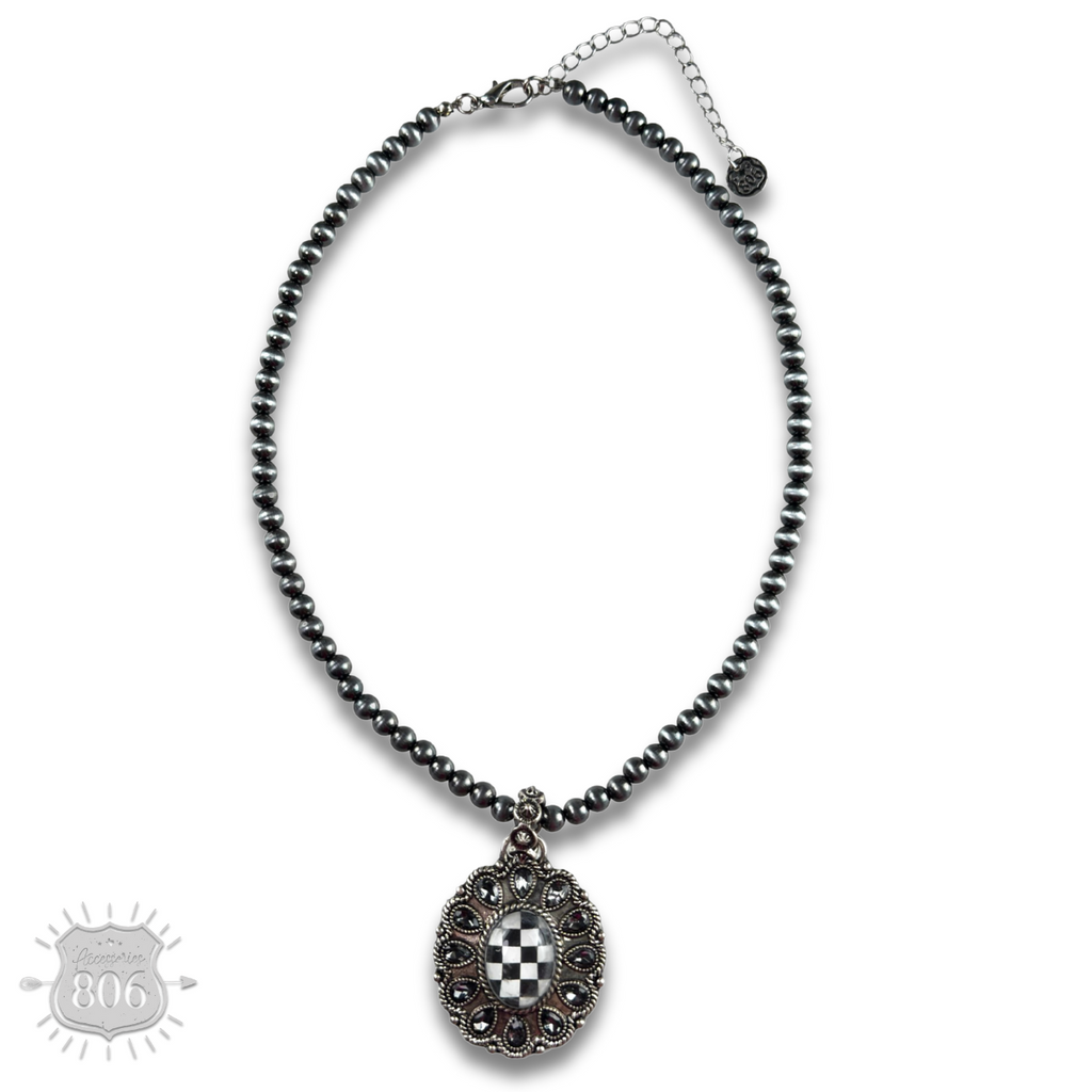 The Sylvie Western Oval Rhinestone Necklace - Two Colors!