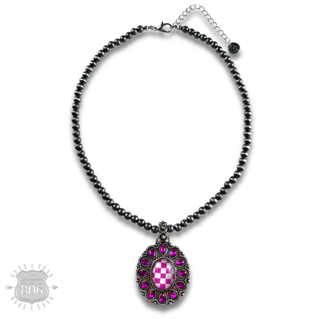 The Sylvie Western Oval Rhinestone Necklace - Two Colors!