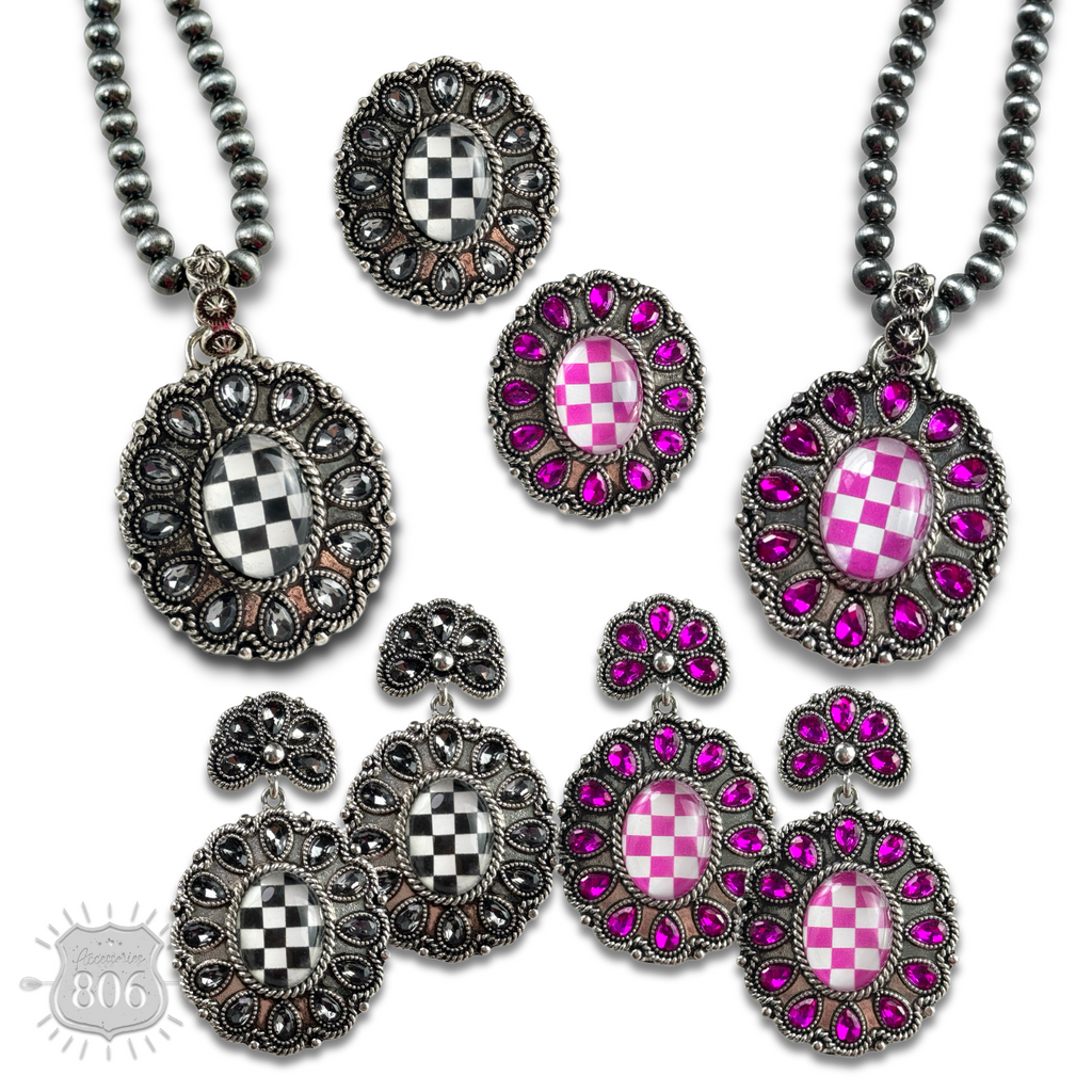 The Sylvie Western Oval Rhinestone Necklace - Two Colors!