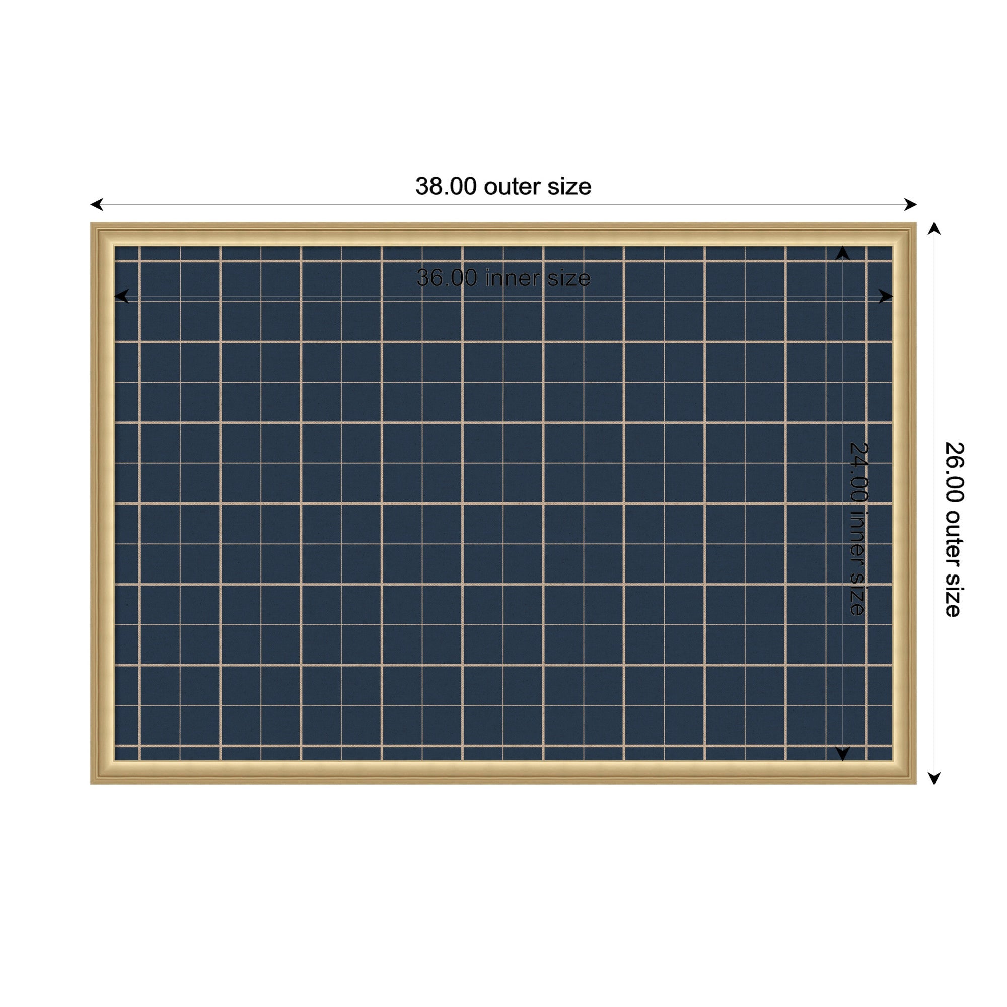 Framed Fabric Pinboard | Navy Blue Plaid - Multiple Sizes!