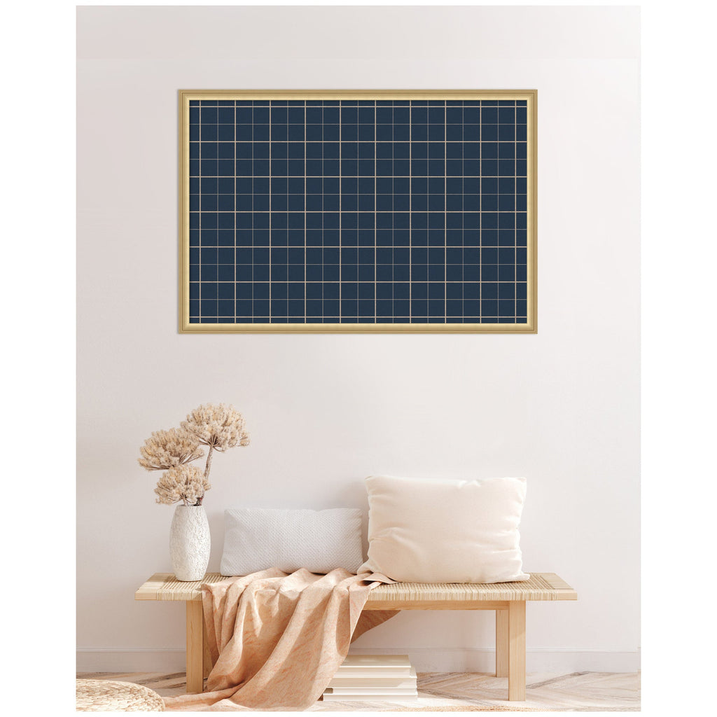 Framed Fabric Pinboard | Navy Blue Plaid - Multiple Sizes!