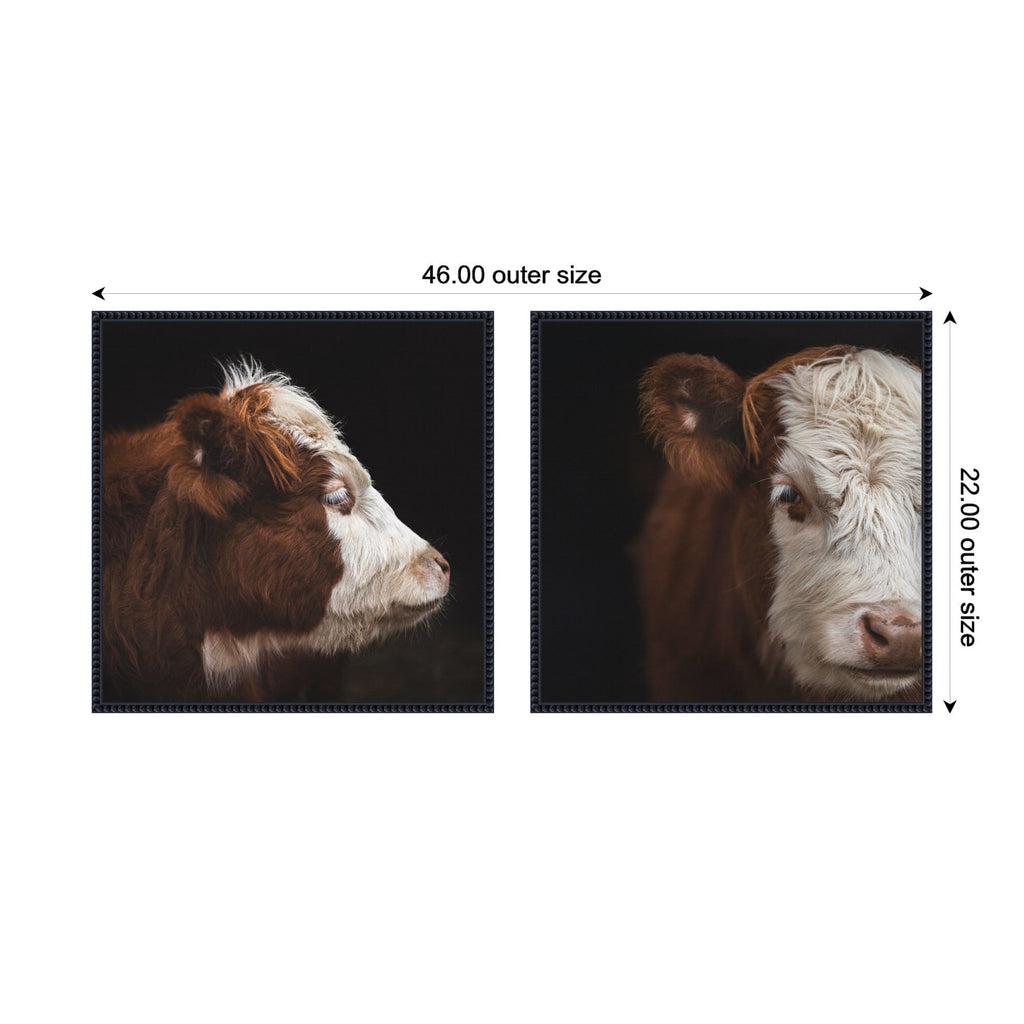 Cow Close 2 Piece Framed Canvas Wall Art Set by Emiko and Mark Franzen F2 Images