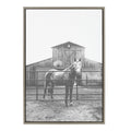Sylvie Modern Farmhouse Horse Black and White Framed Canvas by Patricia Hasz