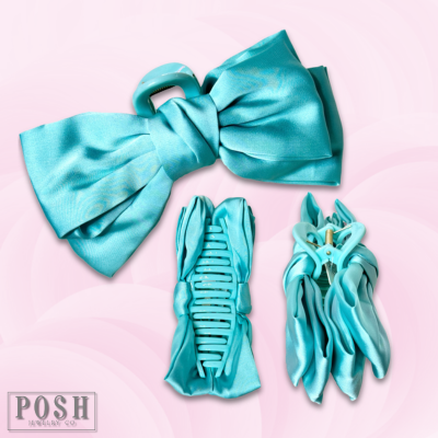 Turquoise Hair Bow Clip