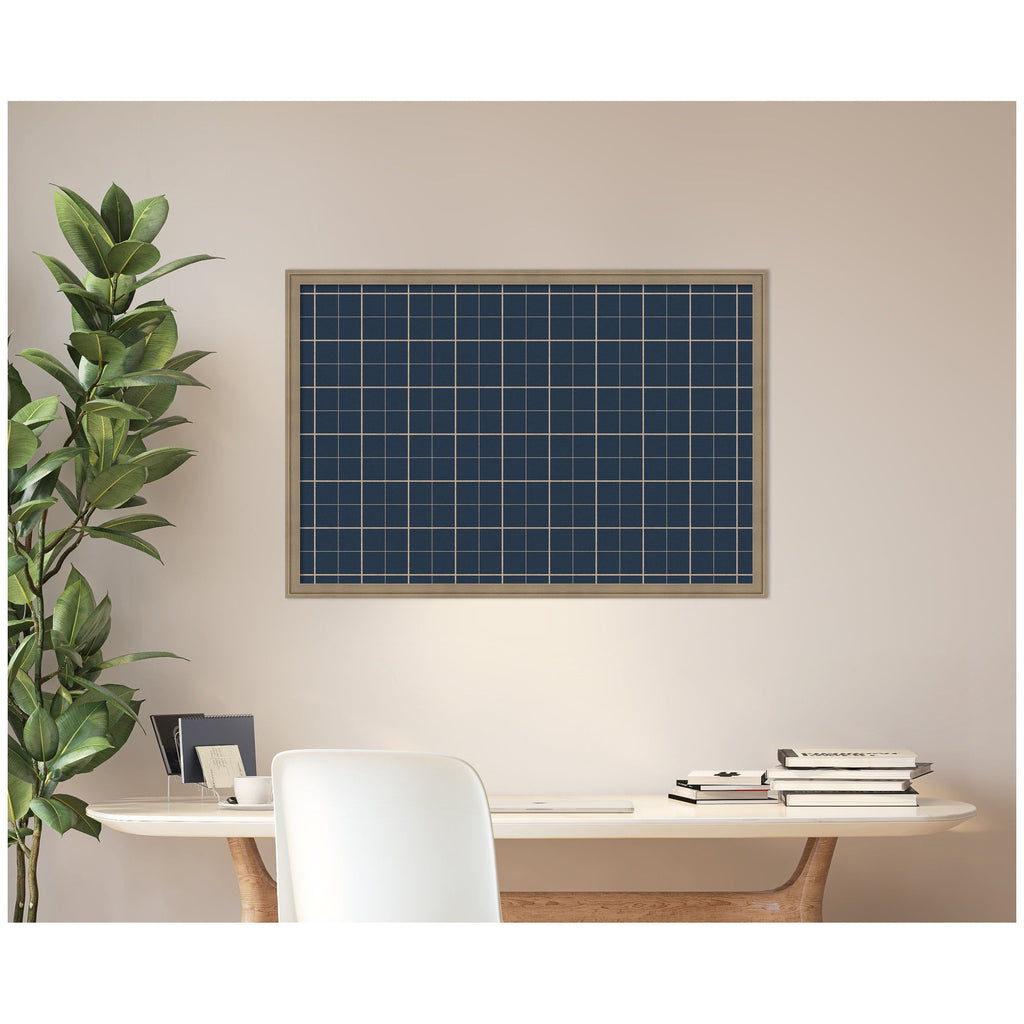 Framed Fabric Pinboard | Navy Blue Plaid - Multiple Sizes!