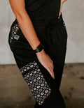 Black Aztec Scrub Pants | Spurrin’ Scrubs