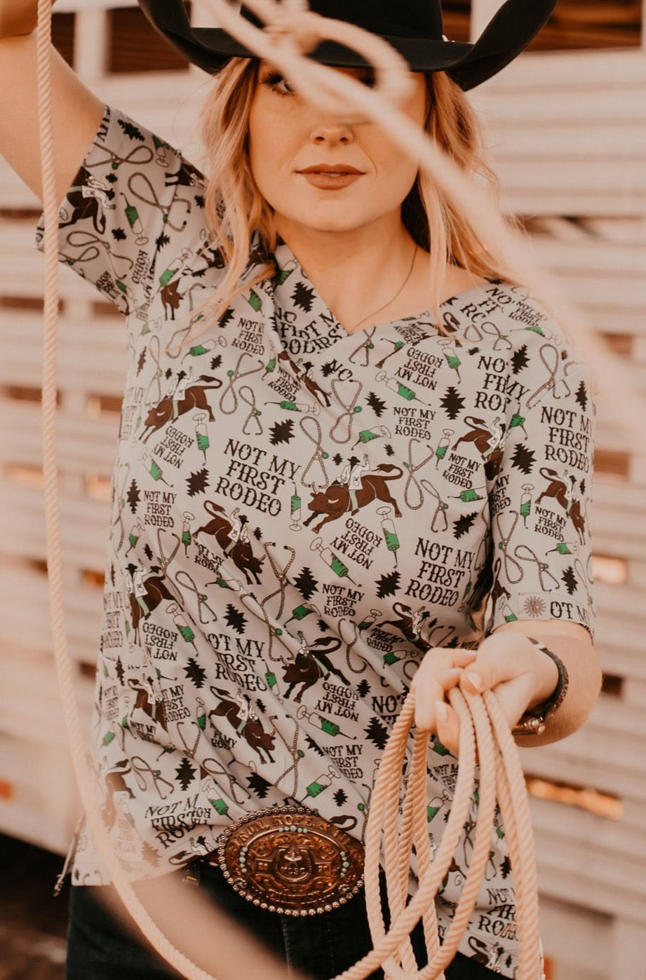 Not My First Rodeo Scrub Top | Spurrin’ Scrubs