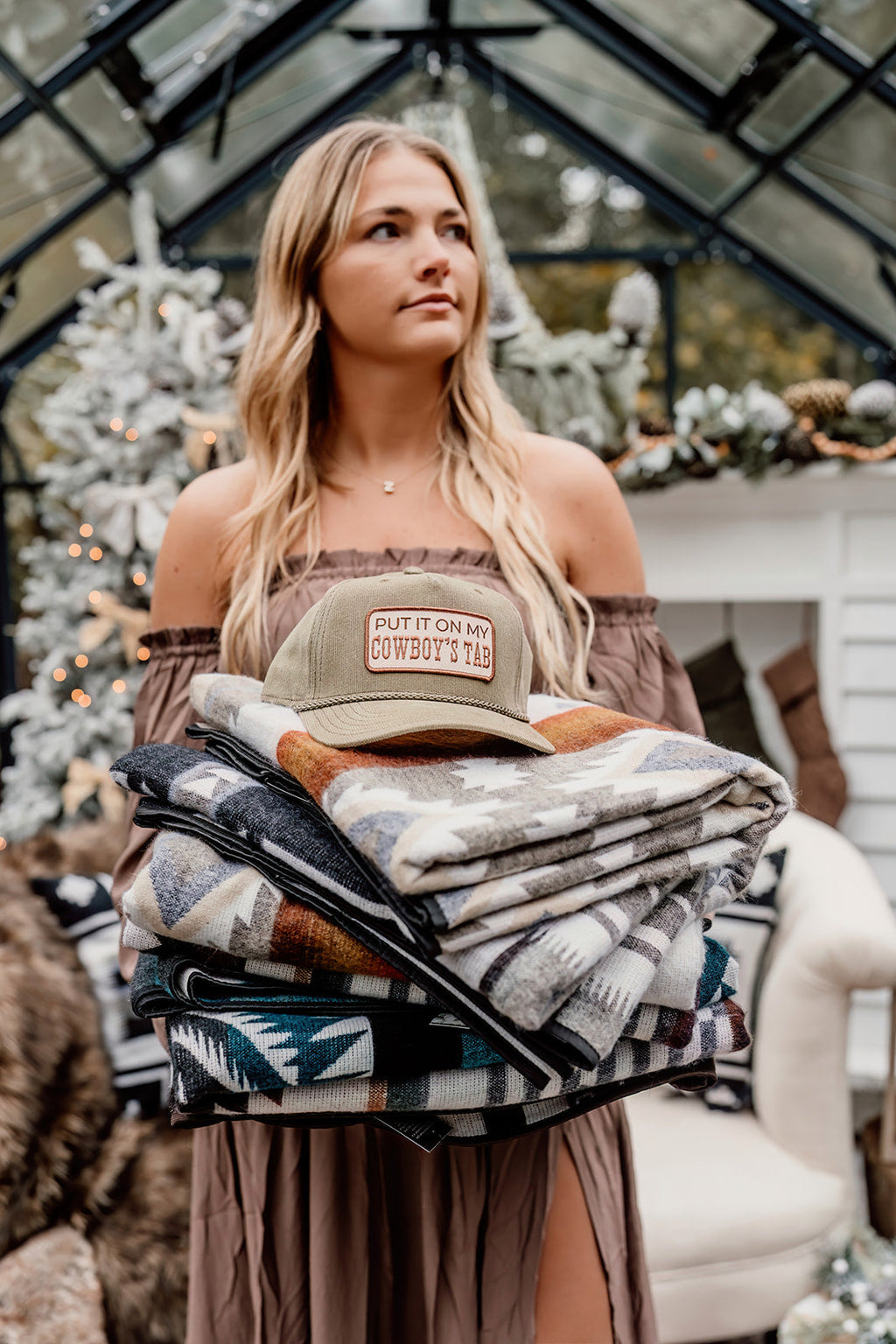 PUT IT ON MY COWBOY'S TAB Embroidered Patch Corduroy Hat