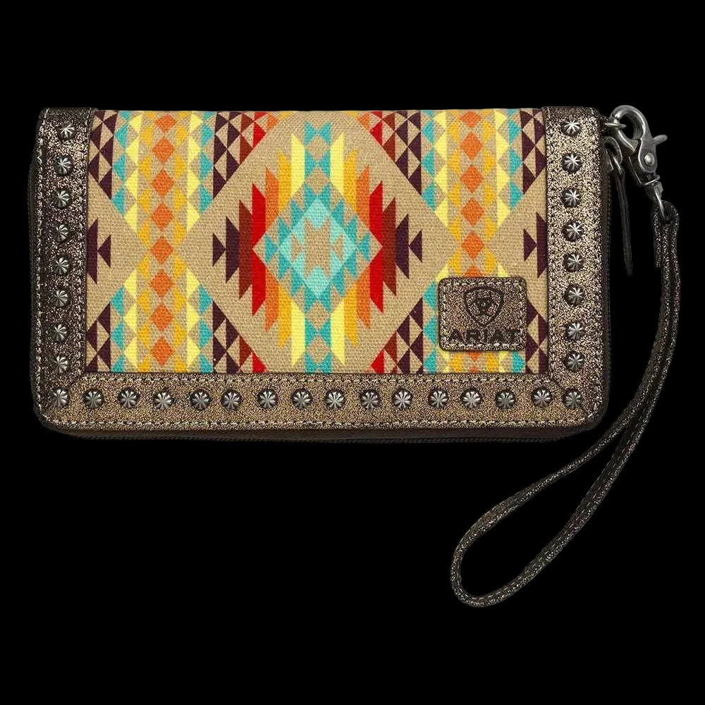 Ariat | Cruiser Southwestern Orange Clutch Wallet