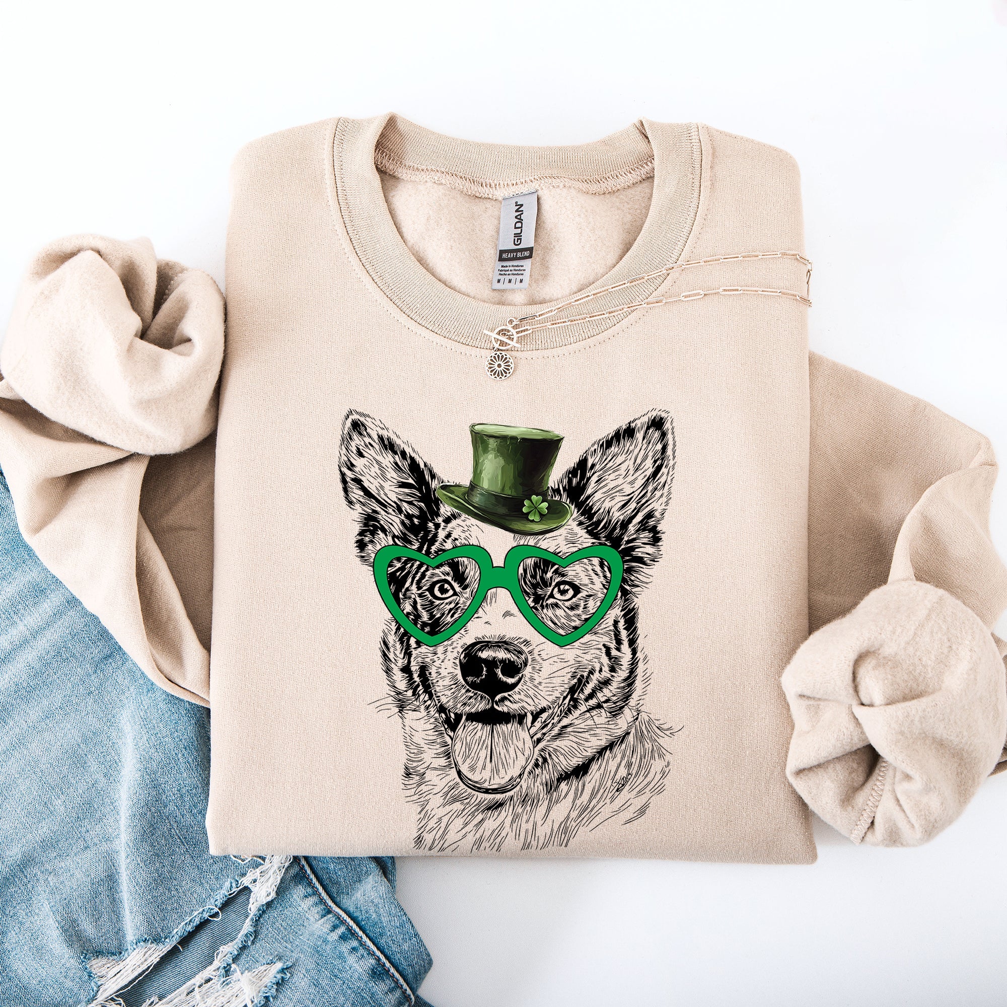 Australian Cattle Dog Blue Heeler Irish St Patrick's Day Lucky Heritage Sweatshirt