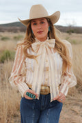 The Cream Stripe Bow Top **EXTRA LARGE
