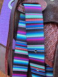 Purple Turquoise Serape Cinch Strap Set