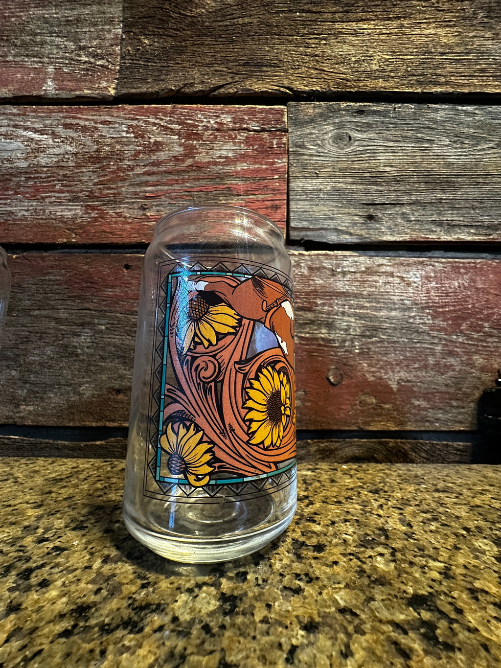 Glass Can Cup - Bareback Horse