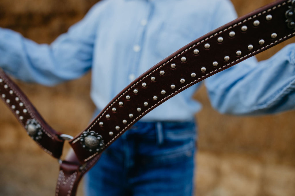 Andrea Equine California Dotted Chocolate Harness Breast Collar