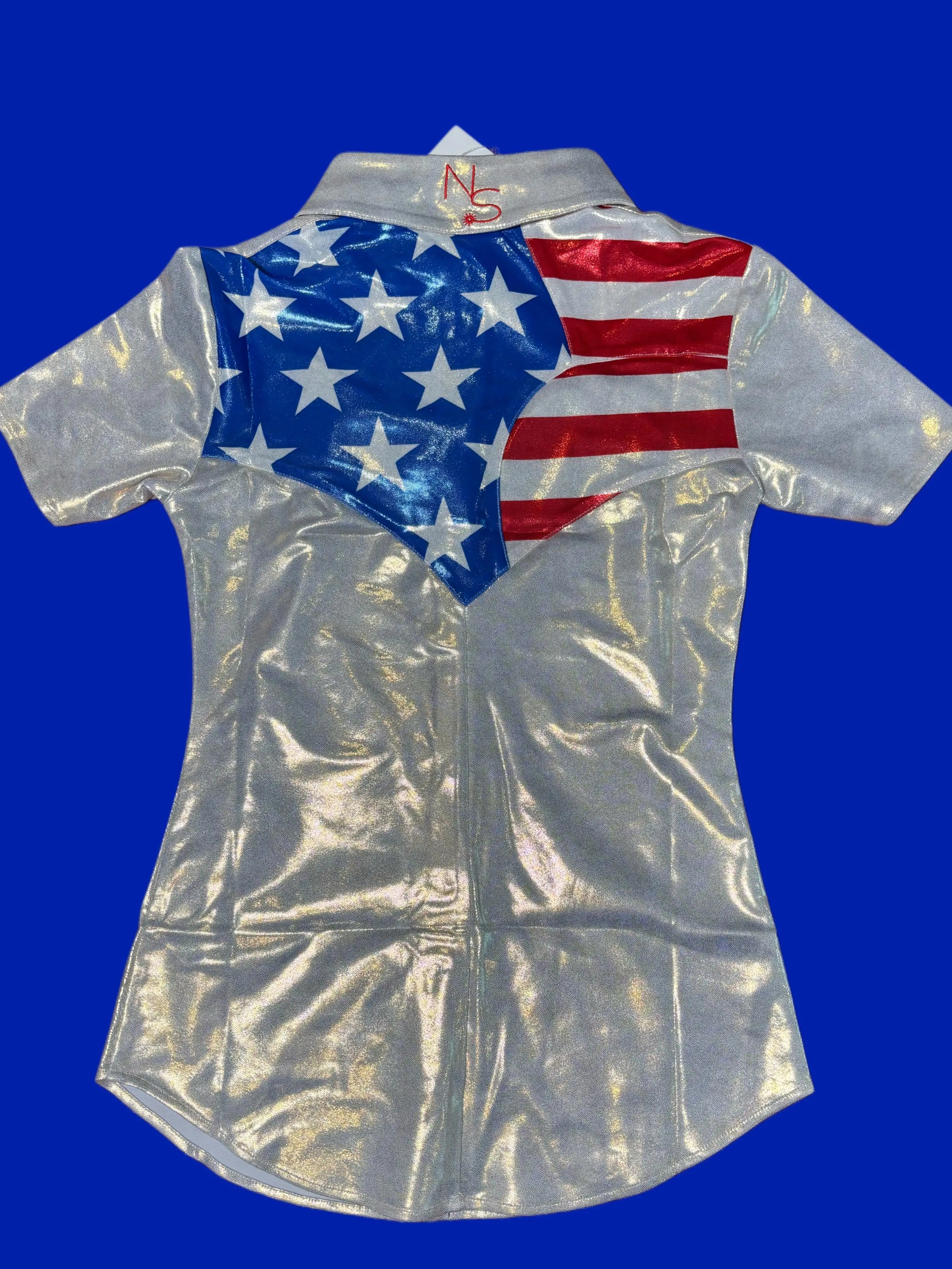 Girls Patriot Pearl Snap Jackpot Rodeo Shirt