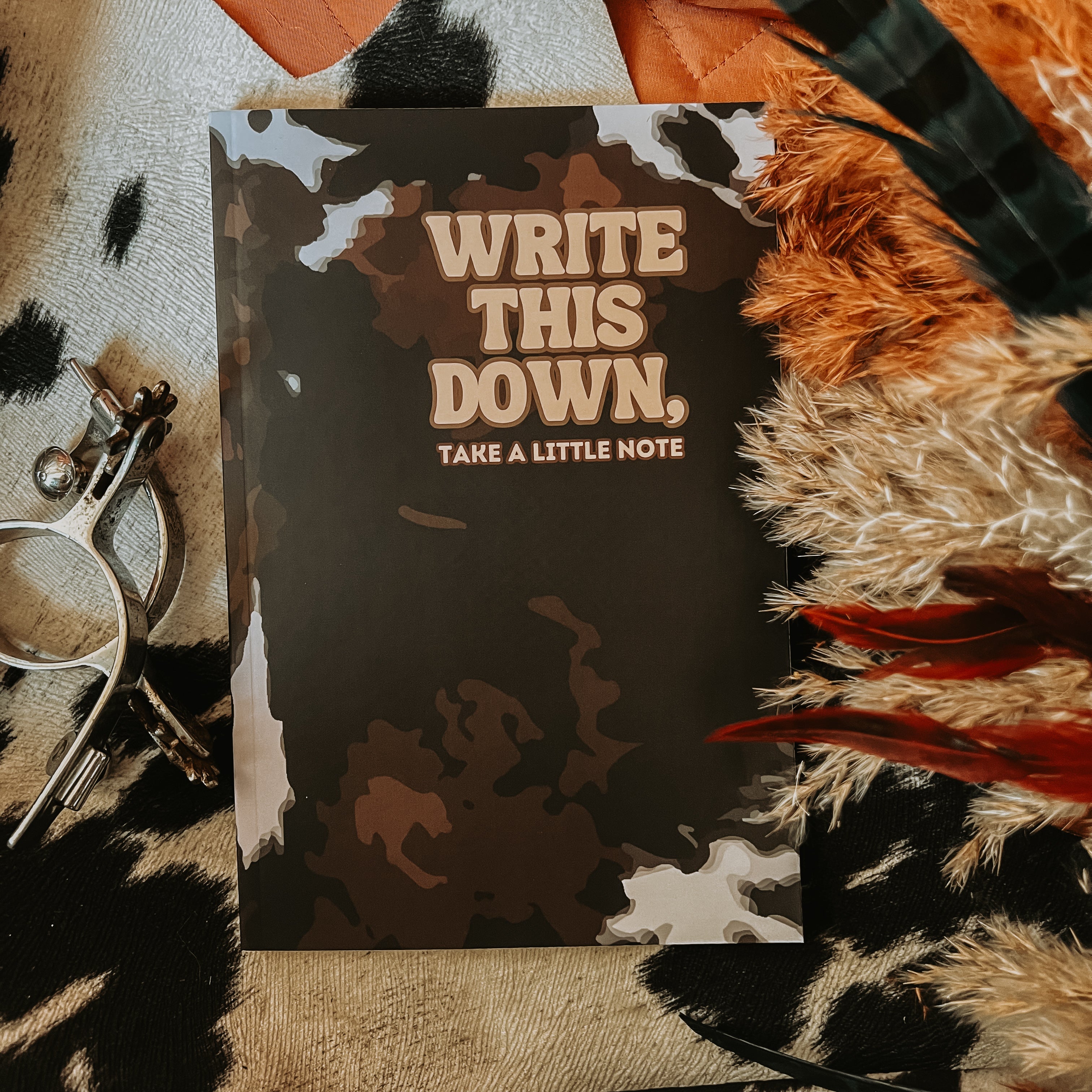 Cow Hide Print Lined Journal