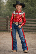 Girls High Stakes Pearl Snap Rodeo Shirt