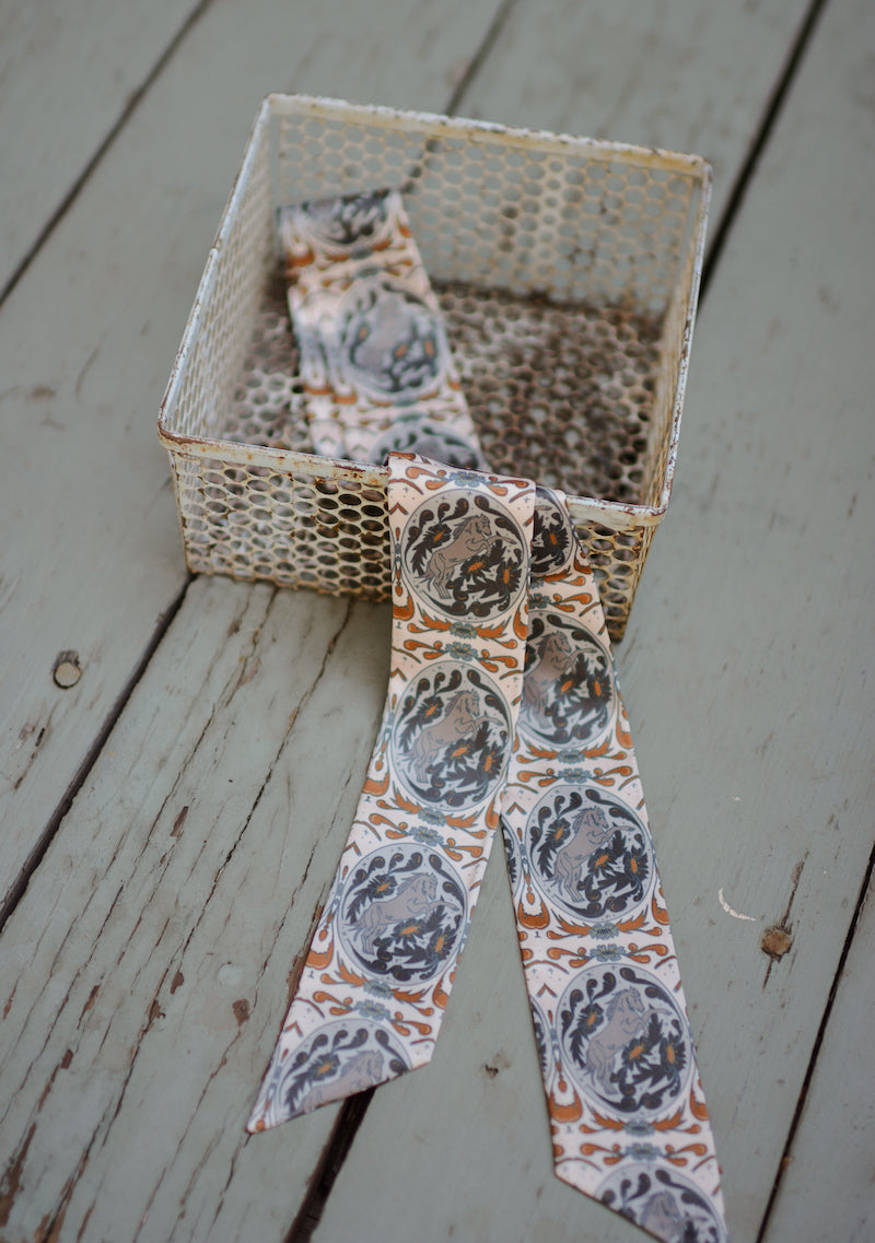 The Bloomin' Bronc Western Cowgirl Twilly Scarf V1 — Final Stock