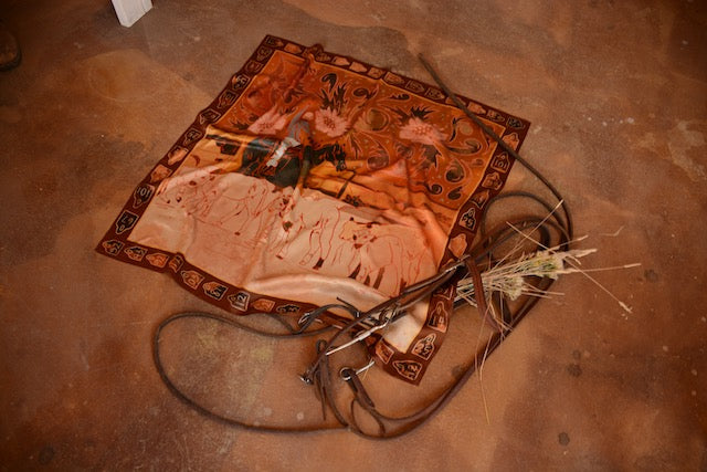Round Up Large 100% Mulberry Silk 35x35: Floral Cattle Cowgirl Western Wild Rag