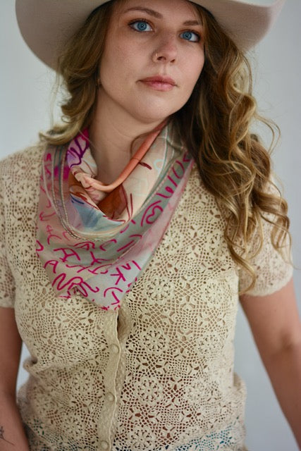 The Branding Day Silk Western Cowgirl Wild Rag Scarf