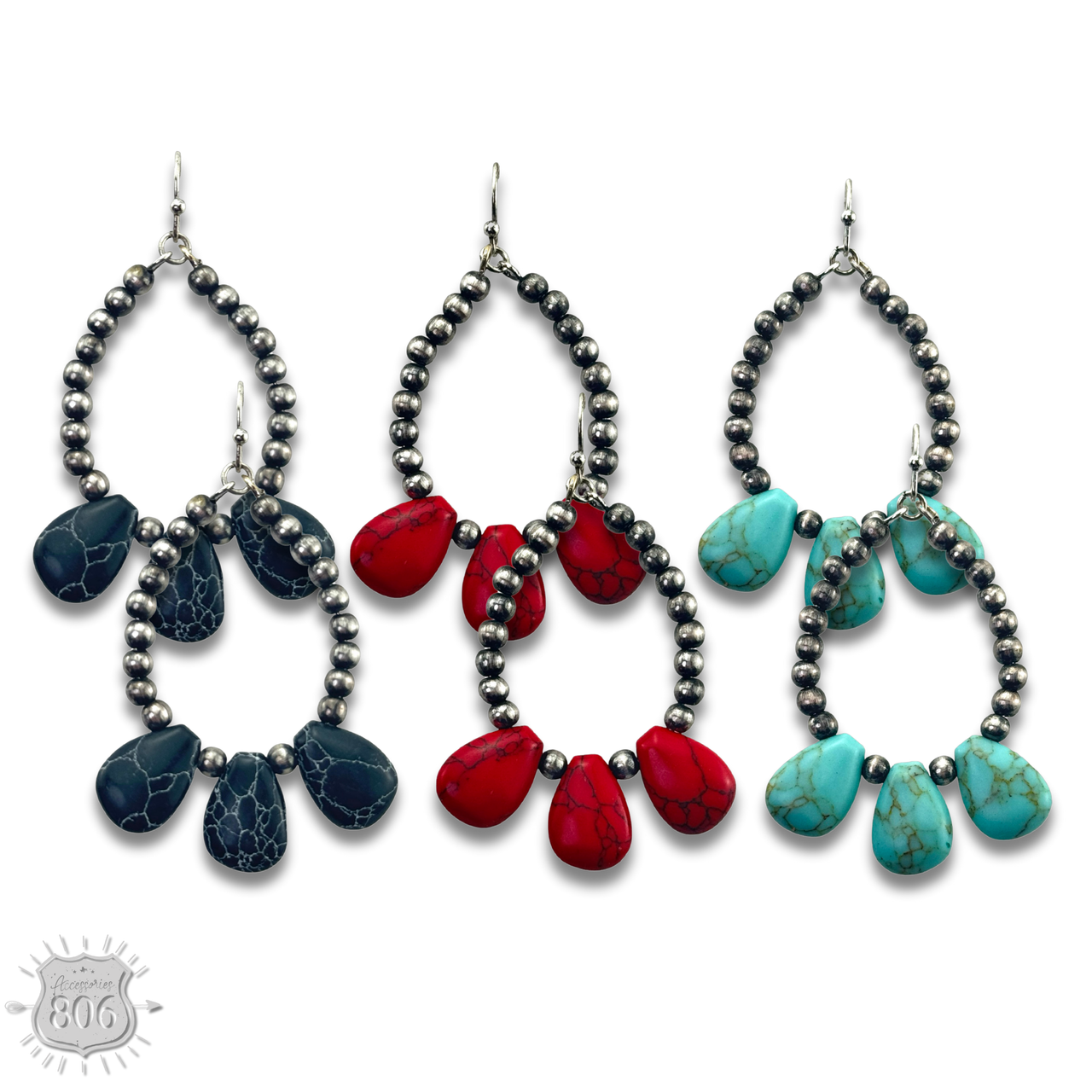 The San Antonio Bead & Stone Earrings - Choose Your Color!