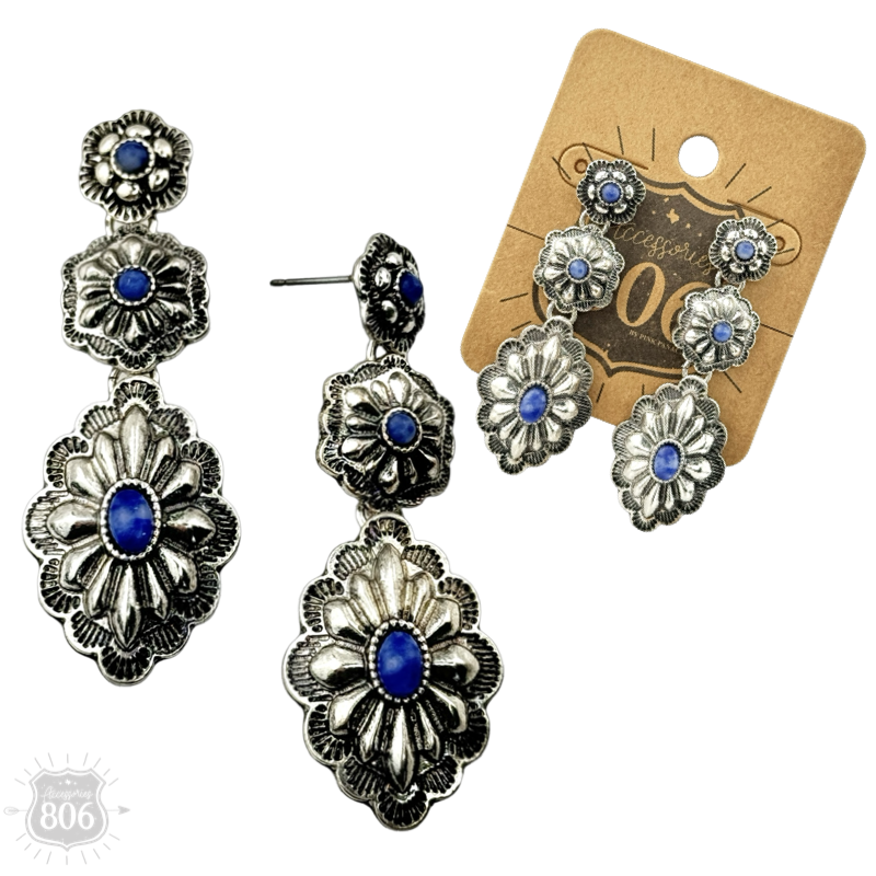 The Sundance Denim Stone Concho Earring
