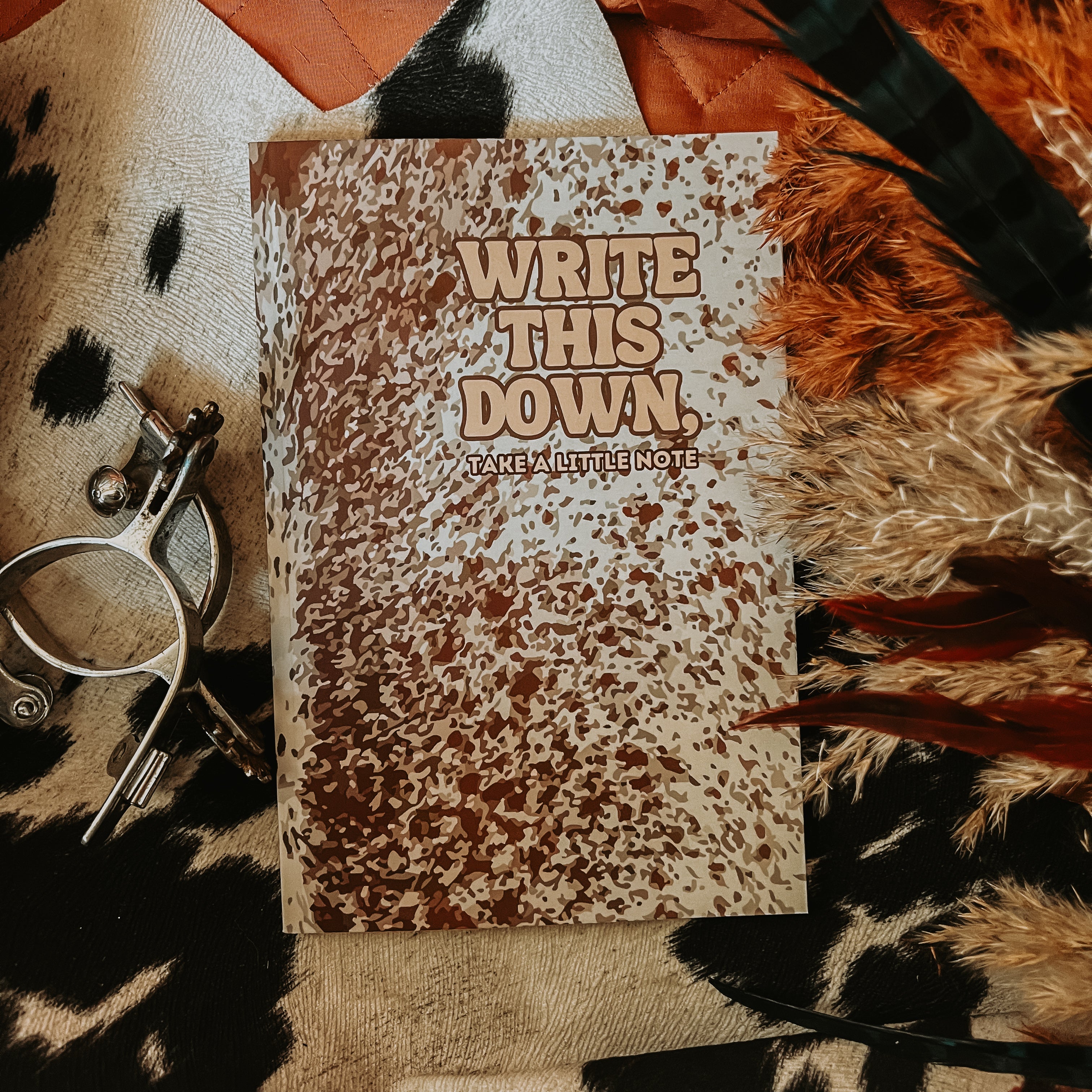 Cow Hide Print Lined Journal