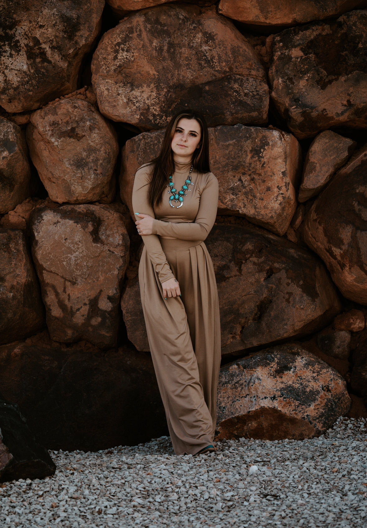 The Catalina Taupe Pant Set