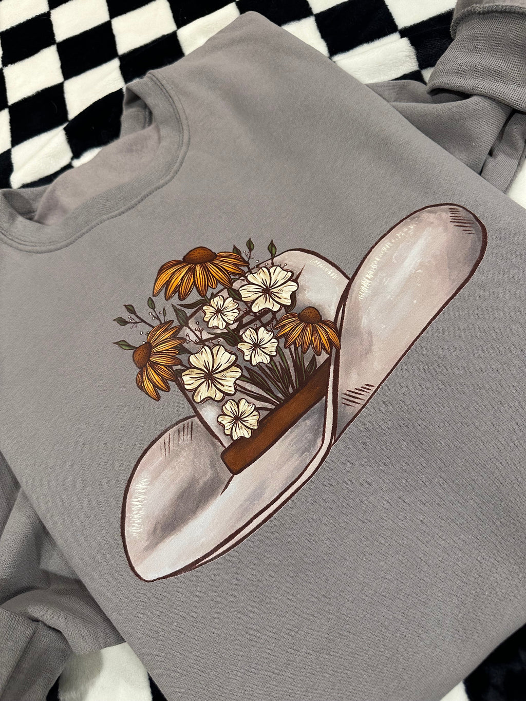 The Floral Silver Belly Hat Crewneck