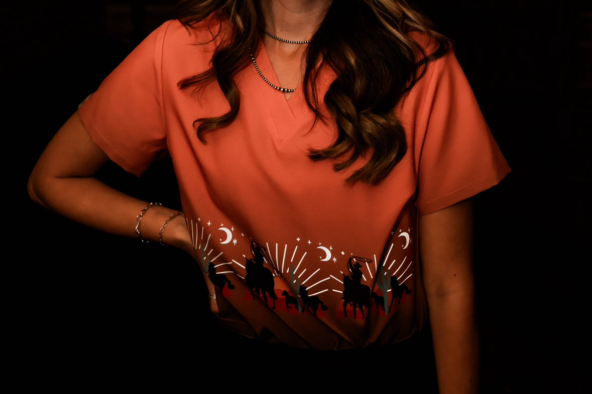 Reflective Ombre Scrub Top | Spurrin’ Scrubs