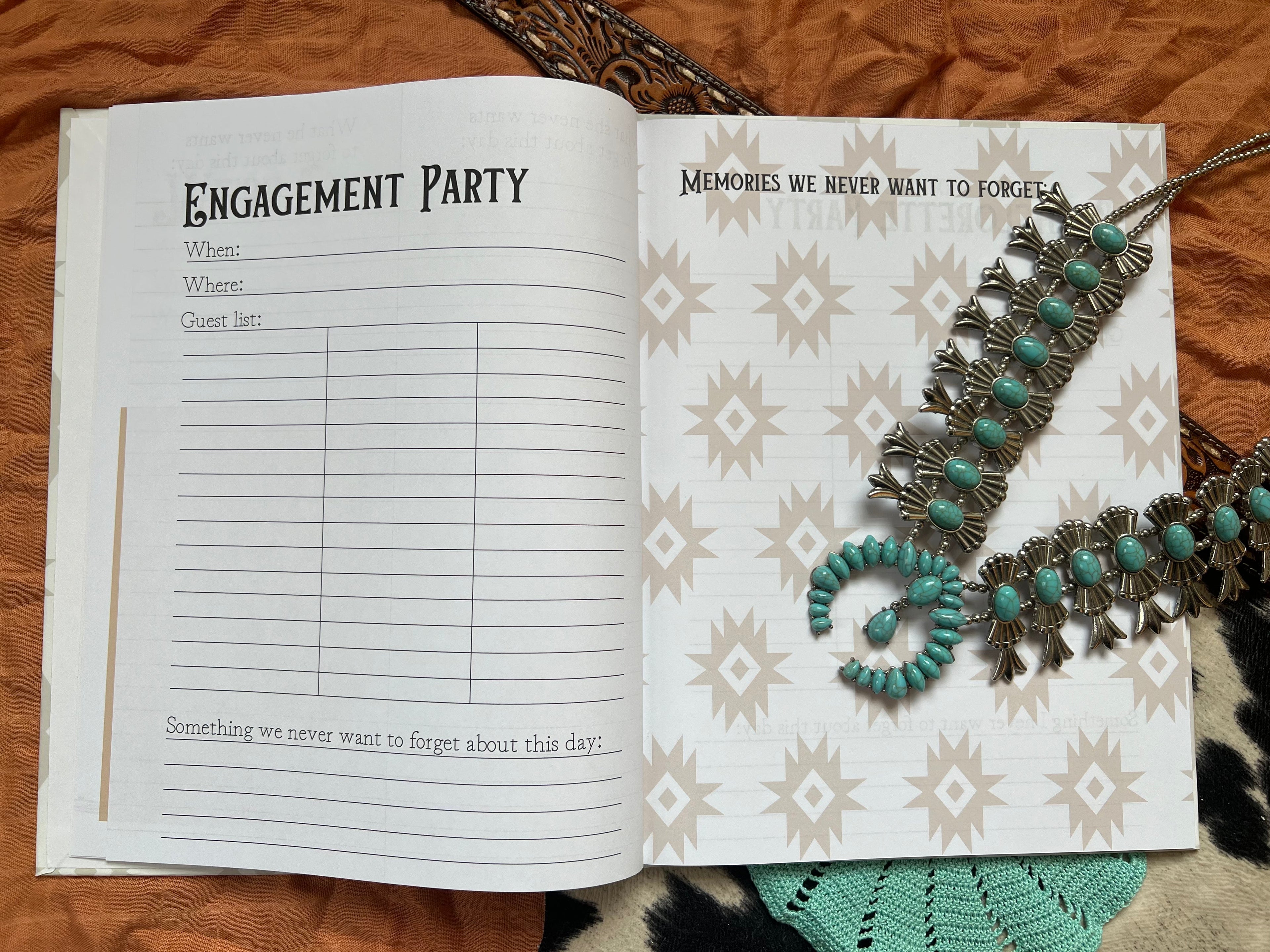 Western Wedding Book - Turquoise Bouquet Cover