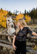 Black Bronc Scrub Top | Spurrin’ Scrubs