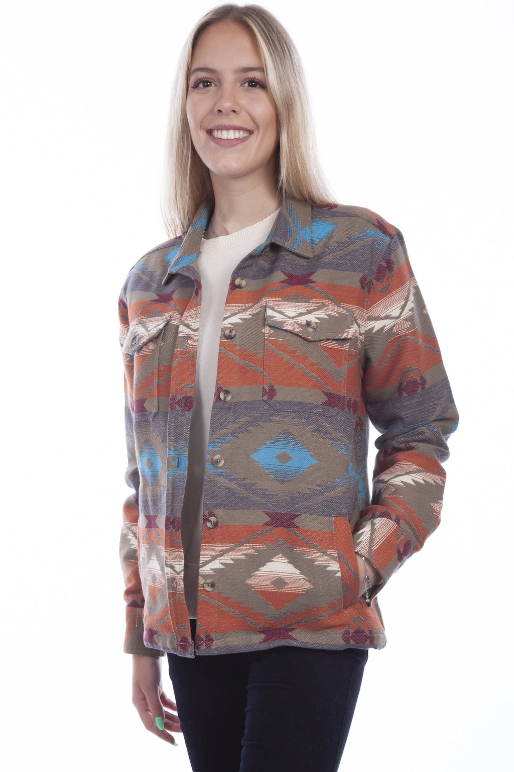 Honey Creek Aztec Cotton - Women's Shirt Jacket