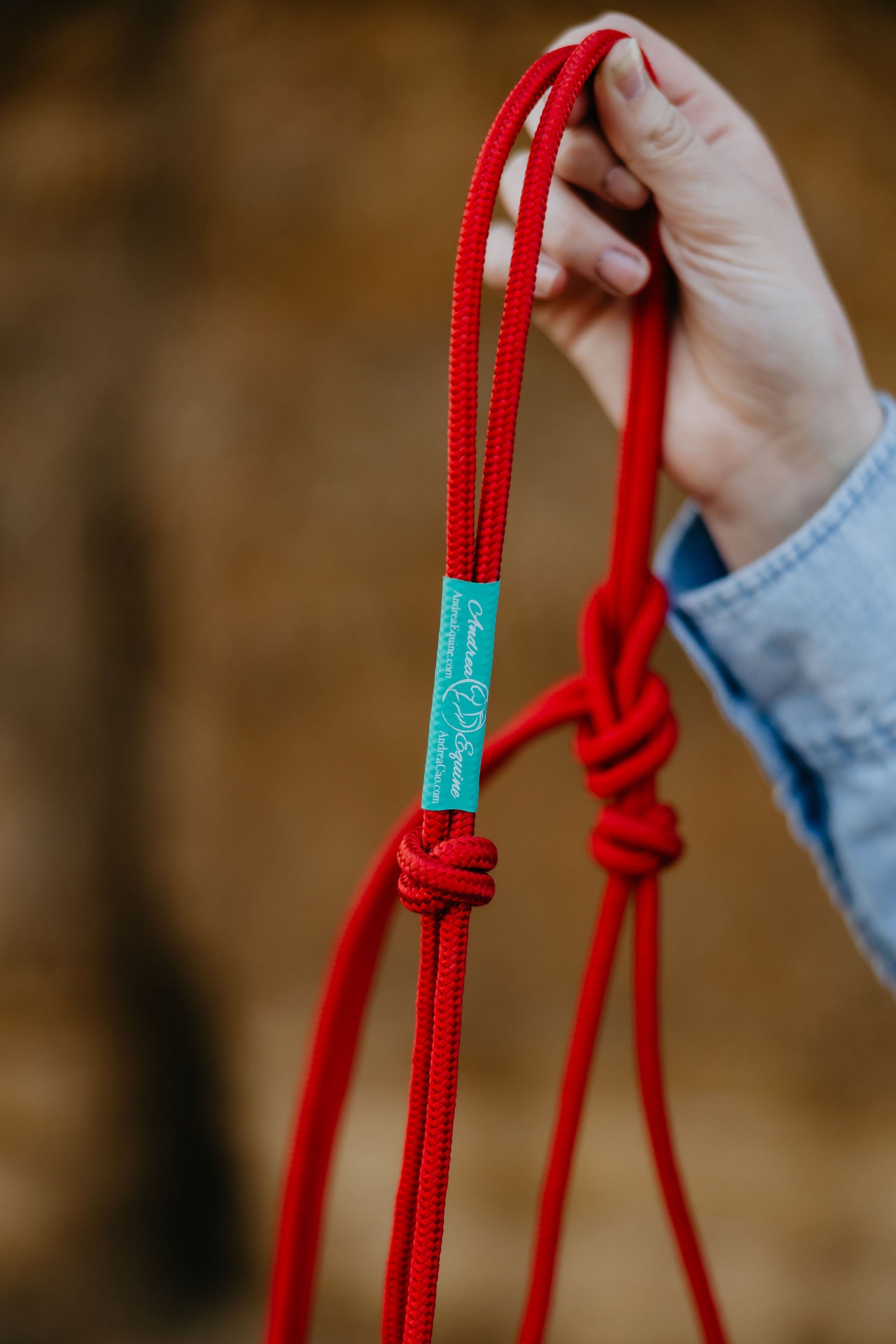 Andrea Equine Clinician 4 Knot Halter and 14ft Lead Set - 10 Colors!