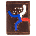 HOOey Texas Flag Inlay (Brown) - Men's Trifold Wallet