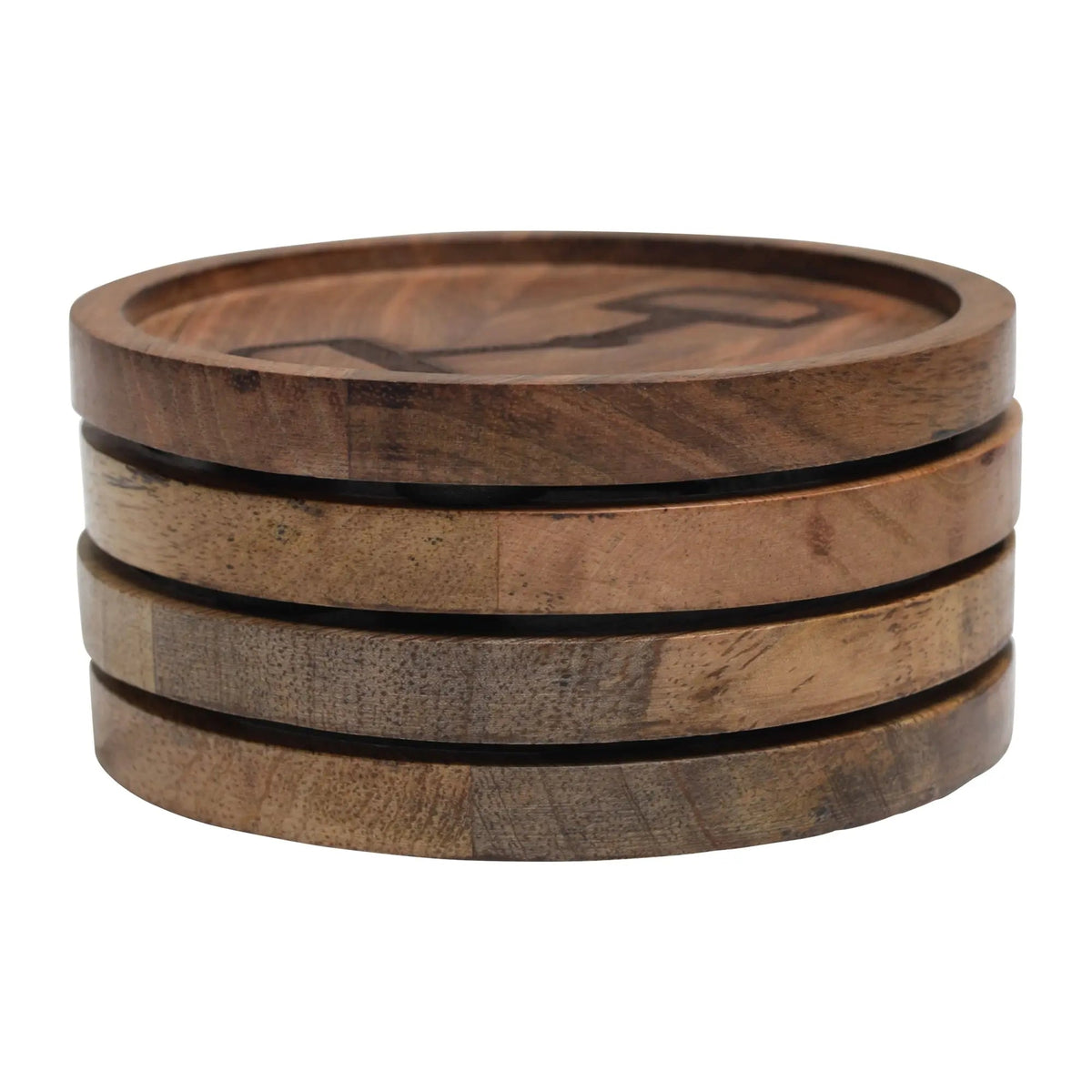 Huntley Equestrian Wooden Coasters with Decorative Bit Design, set of 4