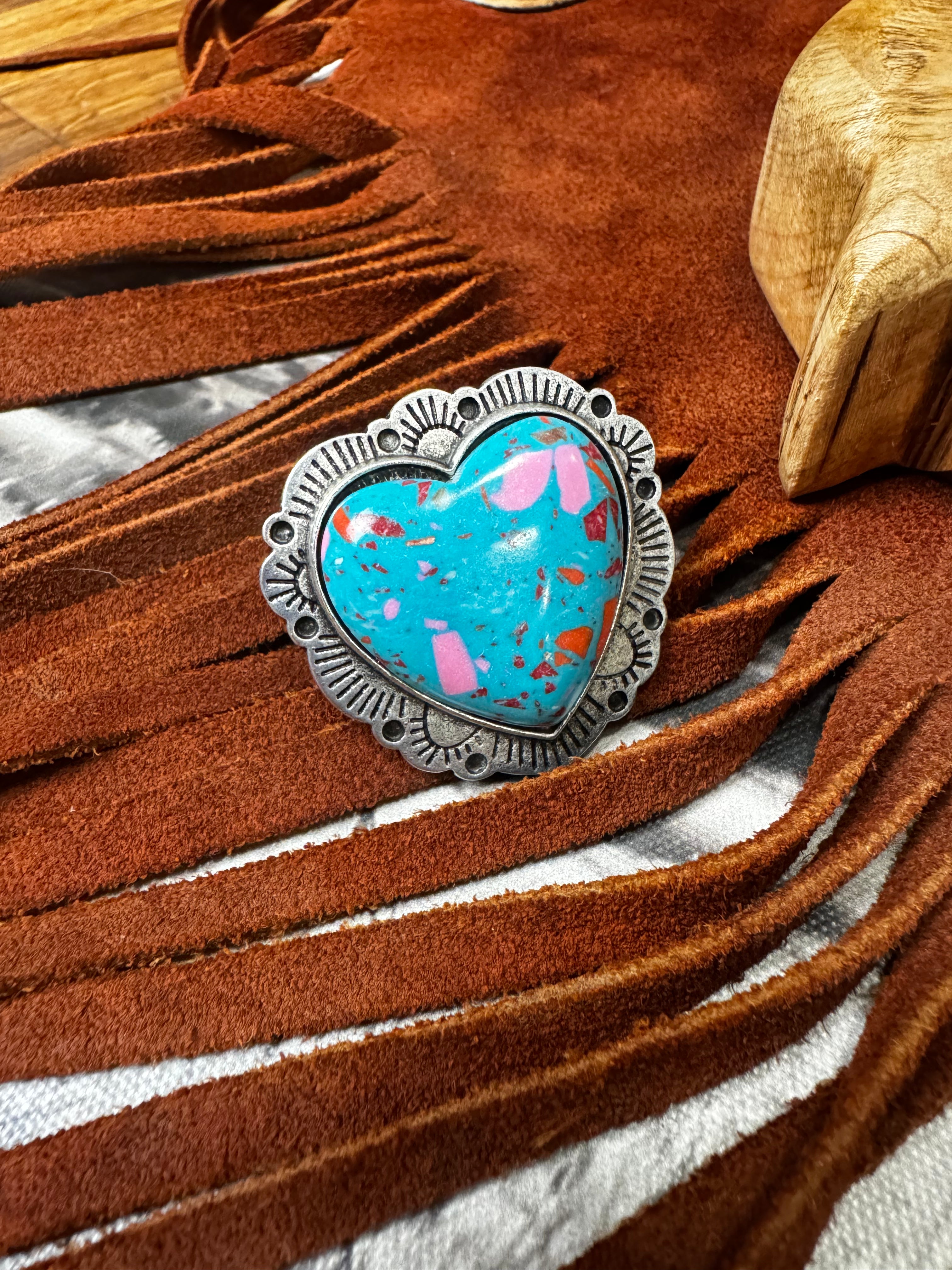 The Tandy Ring - Turquoise Confetti