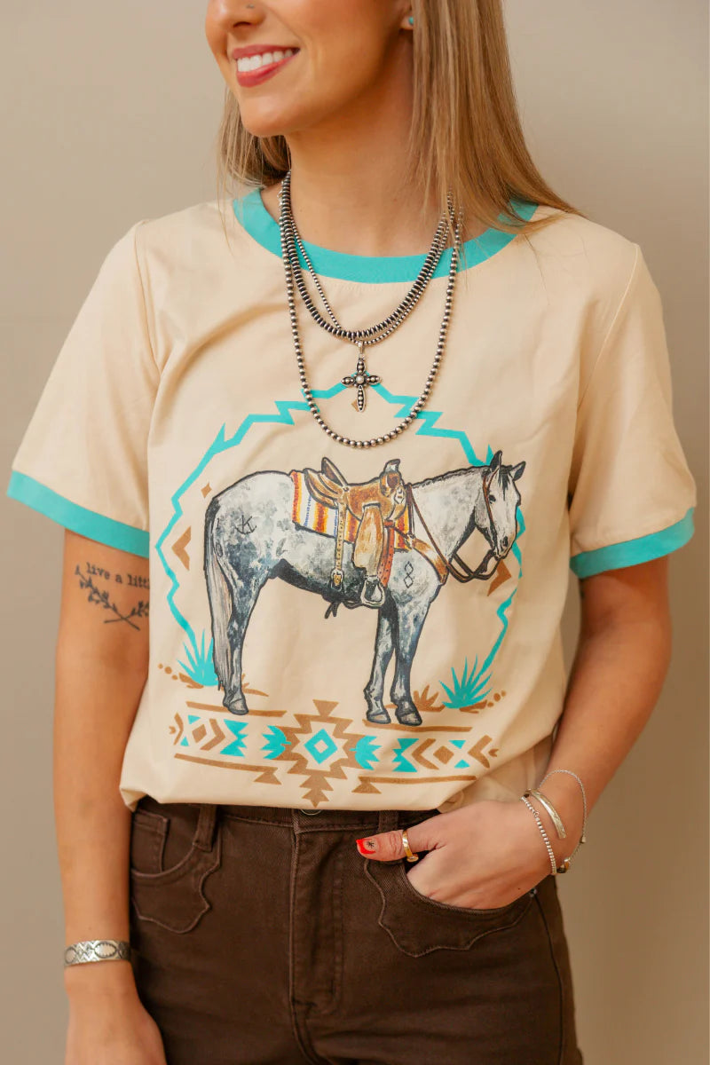 The Turquoise Trail Ringer Tee