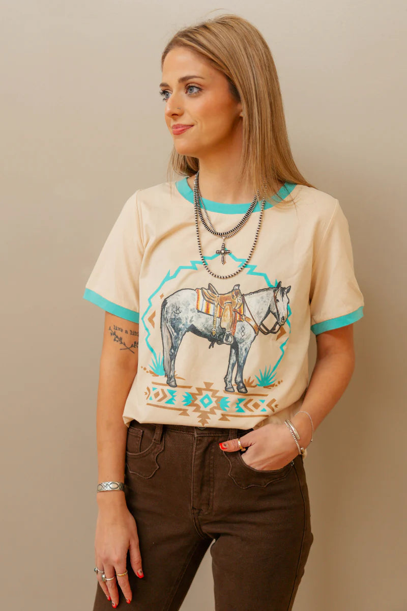 The Turquoise Trail Ringer Tee