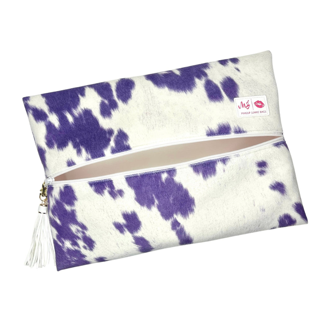 Makeup Junkie | Flat Lay Spill Resistant Bag : Violet Vaquero