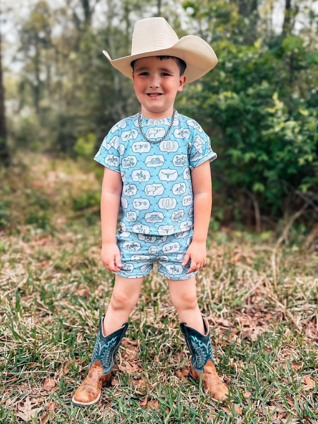 The Blue Western Short Set