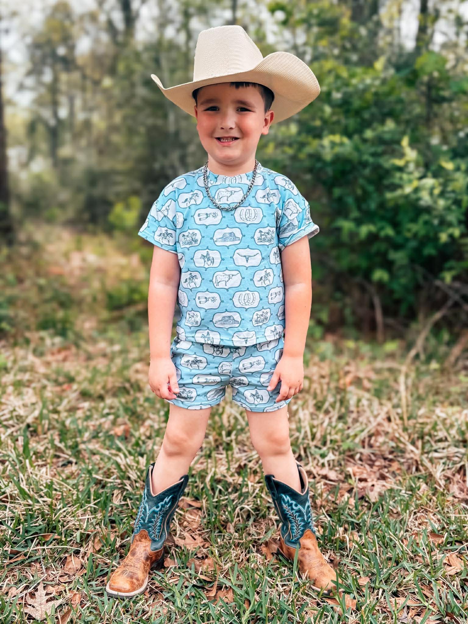 The Blue Western Short Set