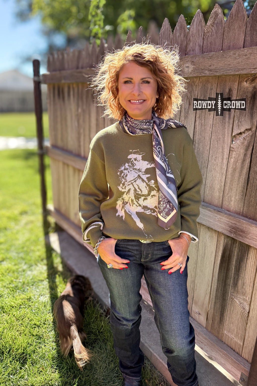 Wild & Western Olive Sweater