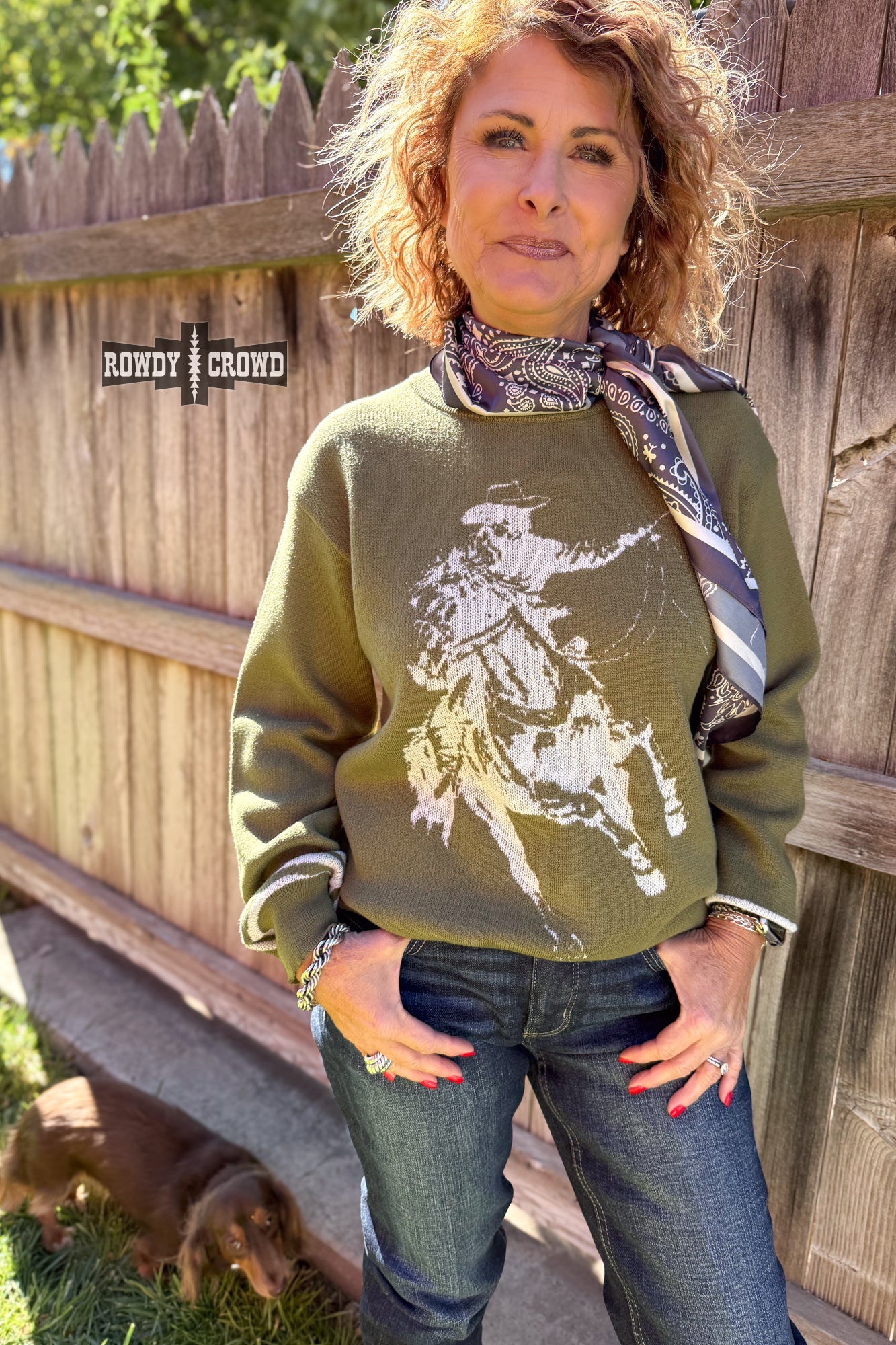 Wild & Western Olive Sweater