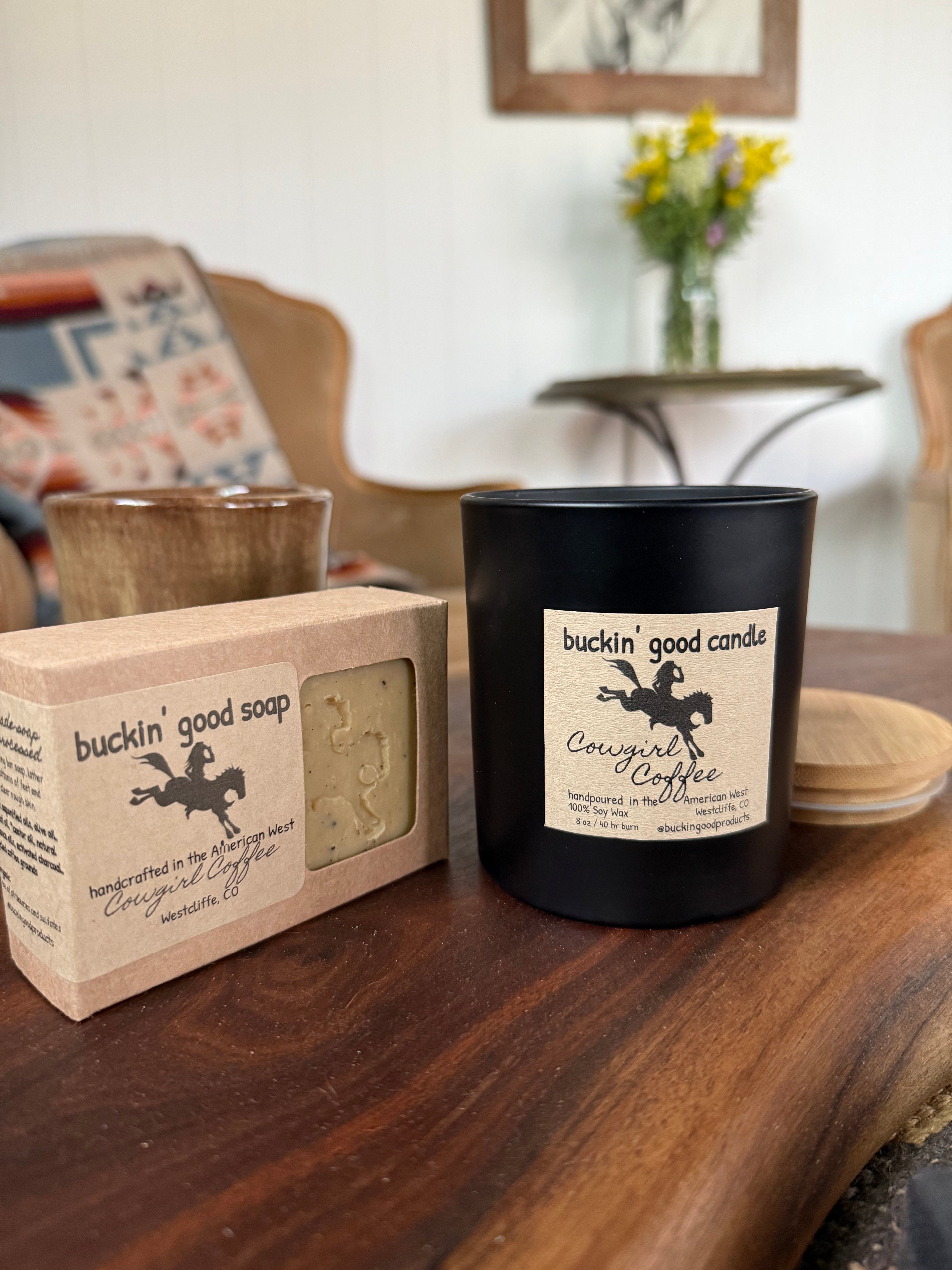 Cowgirl Coffee, Wooden Wick Candle