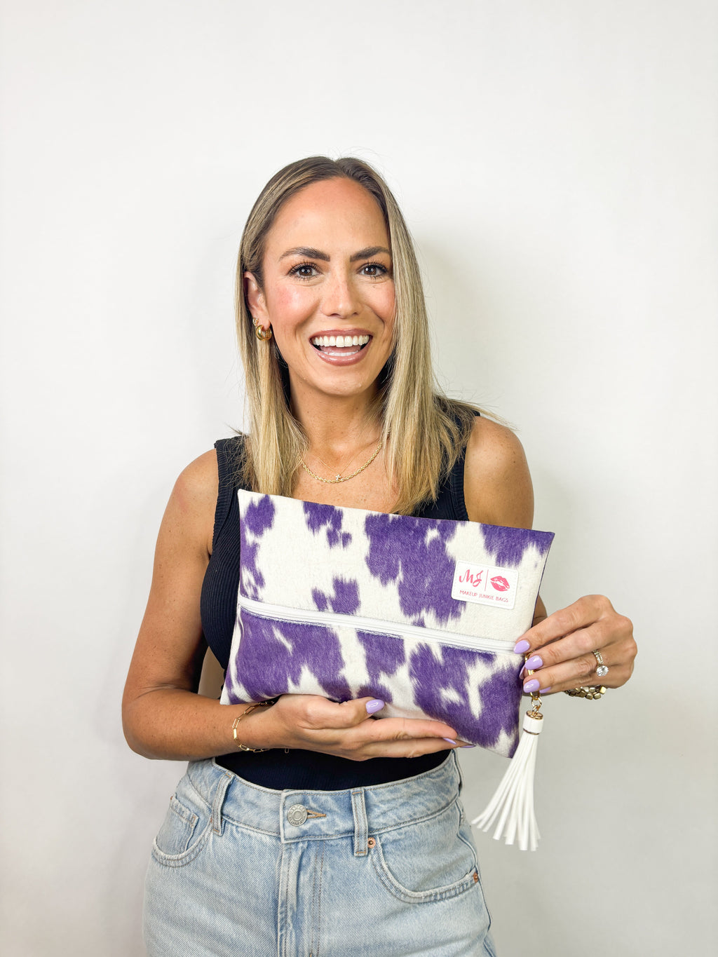 Makeup Junkie | Flat Lay Spill Resistant Bag : Violet Vaquero